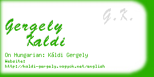gergely kaldi business card